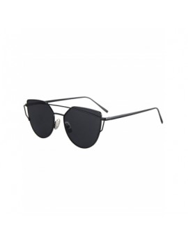 Metal Bar Black Frame Sunglasses For Women