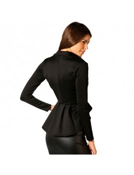 New Fashion Women Blazer Button Front Long Sleeve Irregular Hem Slim Short Jacket Coat Outerwear