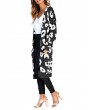 Autumn Women Long Knitted Cardigan Sweater Leopard Print Long Sleeve Pocket Knitwear Winter Outerwear Jumper