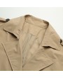Autumn Winter Women Jacket Coat Large Lapel Solid Overcoat Double-breasted Long Sleeve Pockets Casual Outerwear Beige/Orange