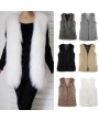 Fashion Elegance Women Warm Faux Fur Shaggy Vest Sleeveless Waistcoat Long Jacket Coat Outwear