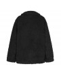 Women Faux Fur Solid Jacket Fluffy Teddy Bear Fleece Zipper Pockets Long Sleeve Casual Street Wear