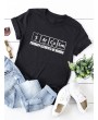 Summer Women Casual Cotton T-Shirt Solid Color Letter Print O Neck Short Sleeve Cute Tee Tops Pullover