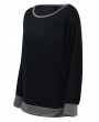 Women T-shirt Color Block Splicing Drop Shoulder Round Neck Long Sleeve Loose Casual Street Wear