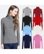 New Women Twist Knitted Sweater Solid Turtleneck Long Sleeve Slim Thickening Pullover Jumper Knitwear Top