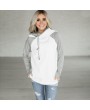 Fashion Women Hoodie Sweatshirts Contrast Color Long Sleeve Drawstring Casual Warm Pullover Hooded Tops