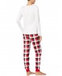 New Women Two-Piece Set Pajama Christmas Sleepwear O-Neck Long Sleeves Casual House Tops Pants White