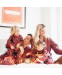 Family Mom Women Two-Piece Set Plaid Pajama Sleepwear Long Sleeves Button Casual House Wear Top Pants