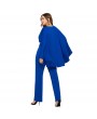 Fashion Women Plus Size Jumpsuit Plunge V Neck Batwing Sleeve Cape Back Long Pants Playsuit Rompers Black/Burgundy/ Royal Blue
